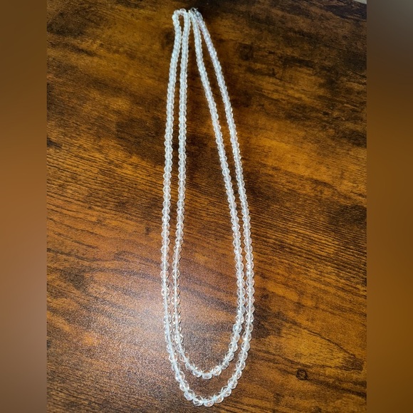 Vintage Art Deco Faceted Crystal Bead Opera Length Necklace - Picture 3 of 8